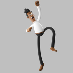 3d illustration of young funny office man, isolated