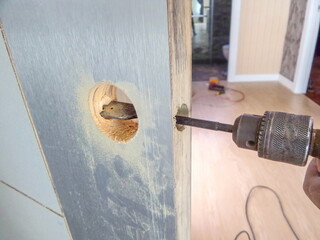 Installation of the door lock.