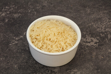 Raw basmati rice in the bowl