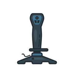 Fototapete - Joystick with outline has dark and light blue tints is isolated on a white background. Vector illustration. EPS 10. Editable stroke.