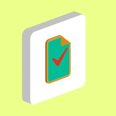 Poster - Ok glyph Simple vector icon. Illustration symbol design template for web mobile UI element. Perfect color isometric pictogram on 3d white square. Ok glyph icons for business project.