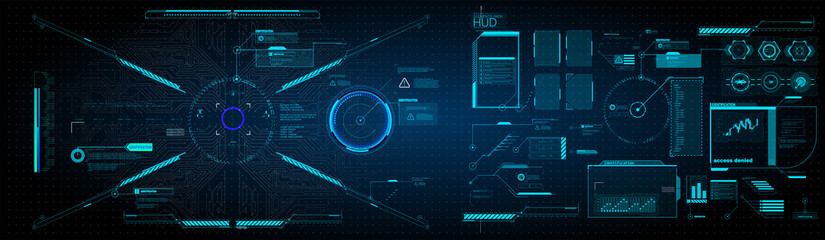 Wall Mural - Callout bar labels, information call box bars and modern digital info. Tech digital info boxes hud templates. Futuristic set advertising communication. Vector illustration