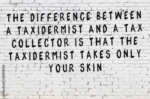 Cuadros en Lienzo Painted black mindful inscription on white brick wall background