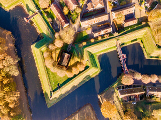 Wall Mural - Aerial view of Fortification village of Bourtange