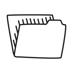 Poster - file folder icon, line style