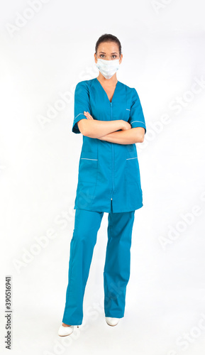 Fotografía Young medical doctor isolated over white background