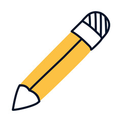 Sticker - pencil icon image, half line half color style