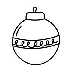 Poster - christmas ball icon, line style