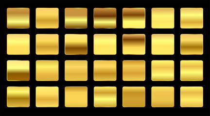 Wall Mural - premium yellow gold gradients swatches big set