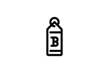 Sticker - Bitcoin Outline Icon - Bitcoin Label