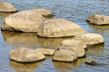 Wall Mural - Large stones at Baltic sea shore