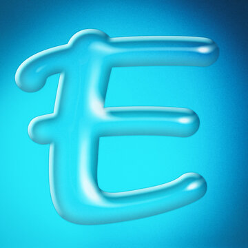 Water letter A alphabet clear water letter. 3D Rendering