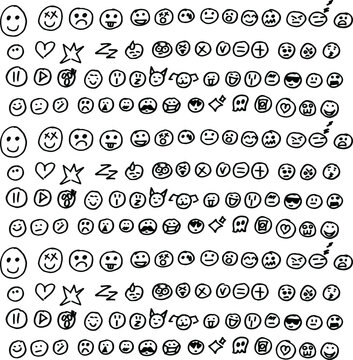 Many different icons and emotes for the internet.