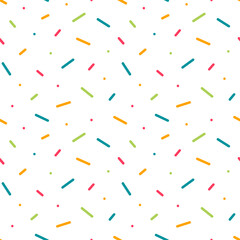 Wall Mural - Colorful confetti, dots, sprinkles vector seamless pattern background for party design.