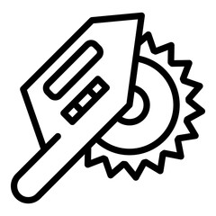 Poster - Machine circular saw icon. Outline machine circular saw vector icon for web design isolated on white background