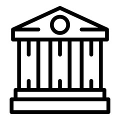 Poster - bank building icon. outline bank building vector icon for web design isolated on white background