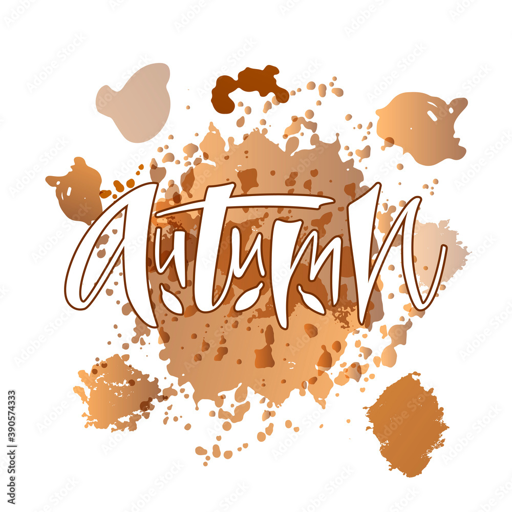 Letrero Fall Vector illustration of autumn lettering for banner, postcard, poster ...