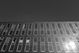 Fototapeta Mapy - Business center from outside view. Black and white