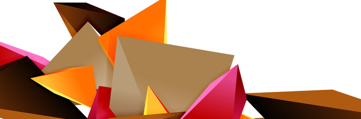 Poster - Triangle mosaic abstract background, 3d triangular low poly shapes. Geometric vector illustration for covers, banners, flyers and posters and other