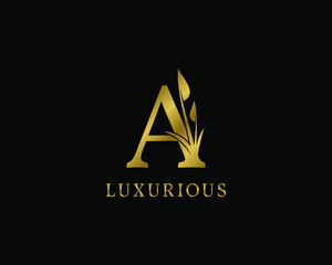 letter A luxury floral vintage logo