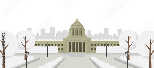 日本の国会議事堂 正面イラスト 冬 雪景色 Stock Vector Adobe Stock 日本の国会議事堂 正面イラスト 冬 雪景色 Stock Vector Adobe Stock