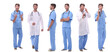 © ASDF - panoramic collage group of medical doctors . isolated on white