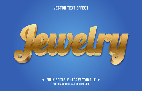 Editable text effect - jewelry yellow and gold color modern gradient style
