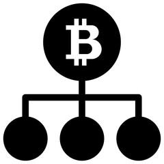 Wall Mural - 
A glyph of bitcoin with tick symbol giving the concept of bitcoin confirmed transaction
