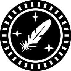 Poster - 
Feather symbol cryptocoin is feathercoin, open source cryptocurrency
