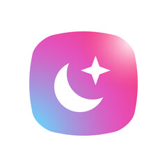 Wall Mural - Star & Moon - Mobile App Icon