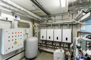 Wall Mural - gas boiler room, boilers and equipment