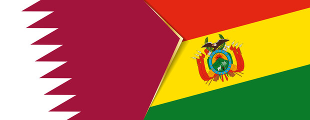 Wall Mural - Qatar and Bolivia flags, two vector flags.