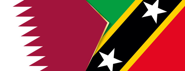 Wall Mural - Qatar and Saint Kitts and Nevis flags, two vector flags.