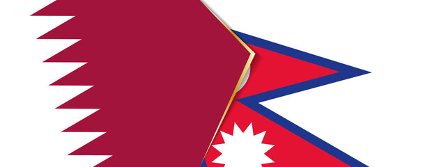 Canvas Print - Qatar and Nepal flags, two vector flags.