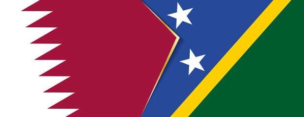 Wall Mural - Qatar and Solomon Islands flags, two vector flags.