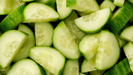 Sticker - cucumber. sliced cucumber top view