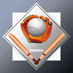 Poster - baseball bat glove ball sport equiment detailed design