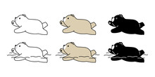 Bear Vector Polar Bear Swimming Icon Logo Teddy Cartoon Character Ocean Pool Symbol Illustration Doodle Design