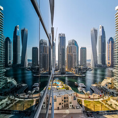 Sticker - DUBAI, UNITED ARAB EMIRATES - Jun 03, 2019: View of the Dubai Marina Skyline.