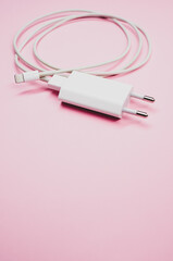 Canvas Print - MILAN, ITALY - Oct 08, 2020: USB charger with cable