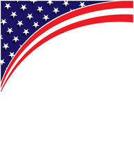 Wall Mural - American abstract flag corner border banner background with an empty space for text.	
