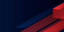 Blue Red Abstract Background With Shiny Red Lines On Dark Blue Background