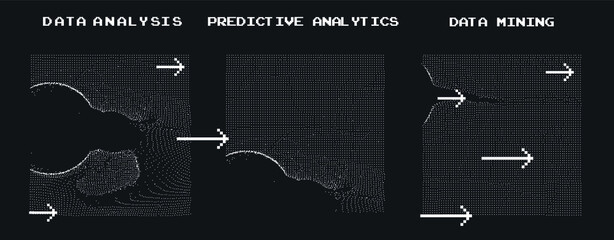 Leinwandbilder - Vector abstract 3D big data visualization. Concept of complexity analysis for smart business planning.