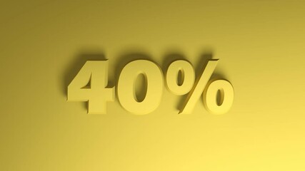Poster - The write 40 percent passes on a yellow background - 3D rendering video clip animation