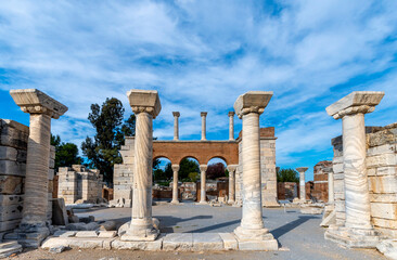 St. John's Basilica ruins view in Selcuk Town of Turkey