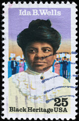 Wall Mural - Black heritage, Ida B. Wells on american stamp