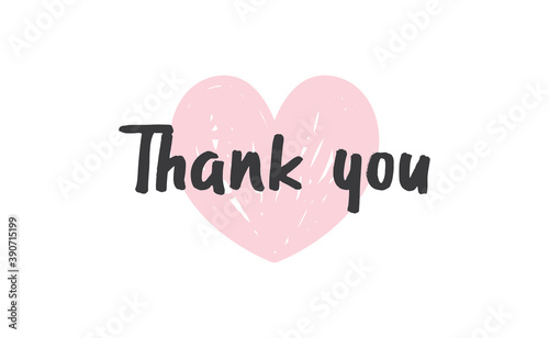 Cuadros en Lienzo Thank you lettering text with heart background