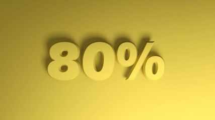 Poster - The write 80 percent passes on a yellow background - 3D rendering video clip animation