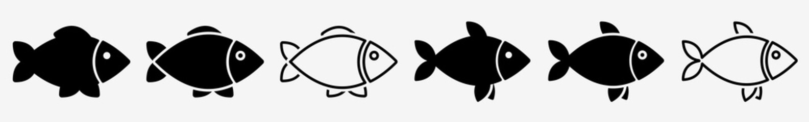 Wall Mural - fish icon set | fishes vector illustration logo | fish symbol isolated collection