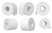 3D Rendering - High Resolution Image White Toilet Roll Unfurled Template Isolated On White Background, High Quality Details